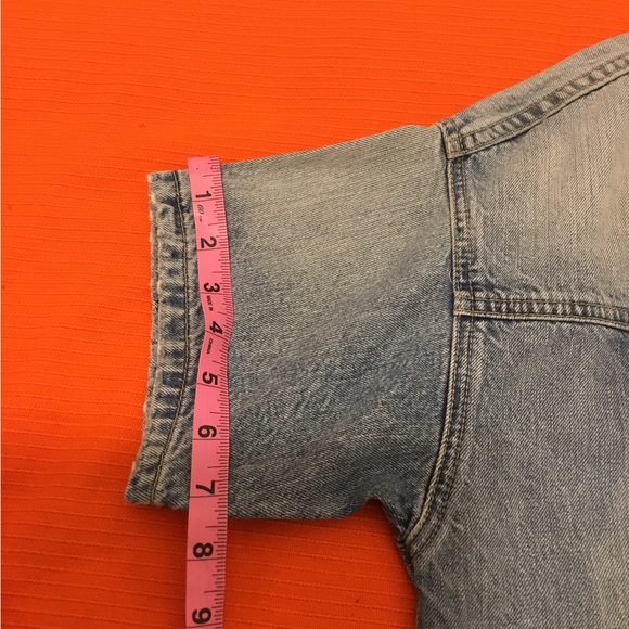 CURRENT ELLIOTT THE ROLLED SLEEVE TRUCKER JEANS JACKET PRE OWNED SIZE 1 - Picture 12 of 12